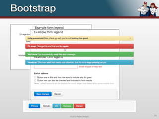 Bootstrap




            © 2012 Raible Designs   70
 