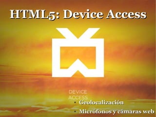 Indexed DB

●   Para almacenar datos estructurados en llaves y
    valores.
    ●   NO es una base de datos relacional
    ●   Es un almacén de objetos, pero con
        funcionalidades de búsqueda y transacciones.
 