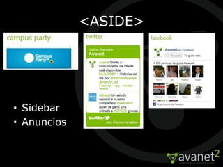 <ASIDE>




• Sidebar
• Anuncios
 