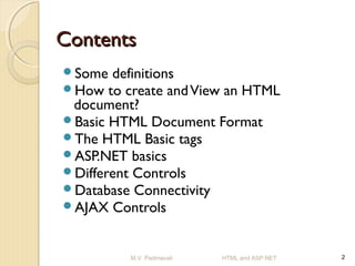 HTML and ASP.NET