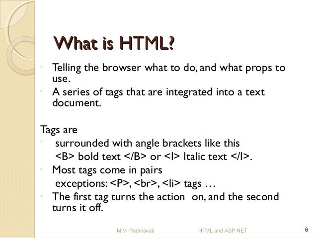 HTML and ASP.NET