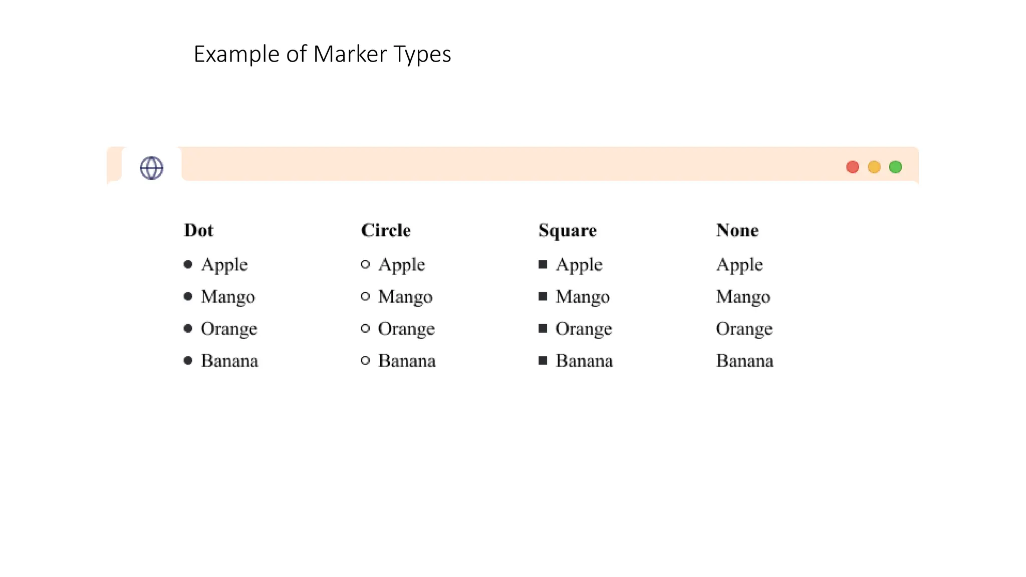 Example of Marker Types
 