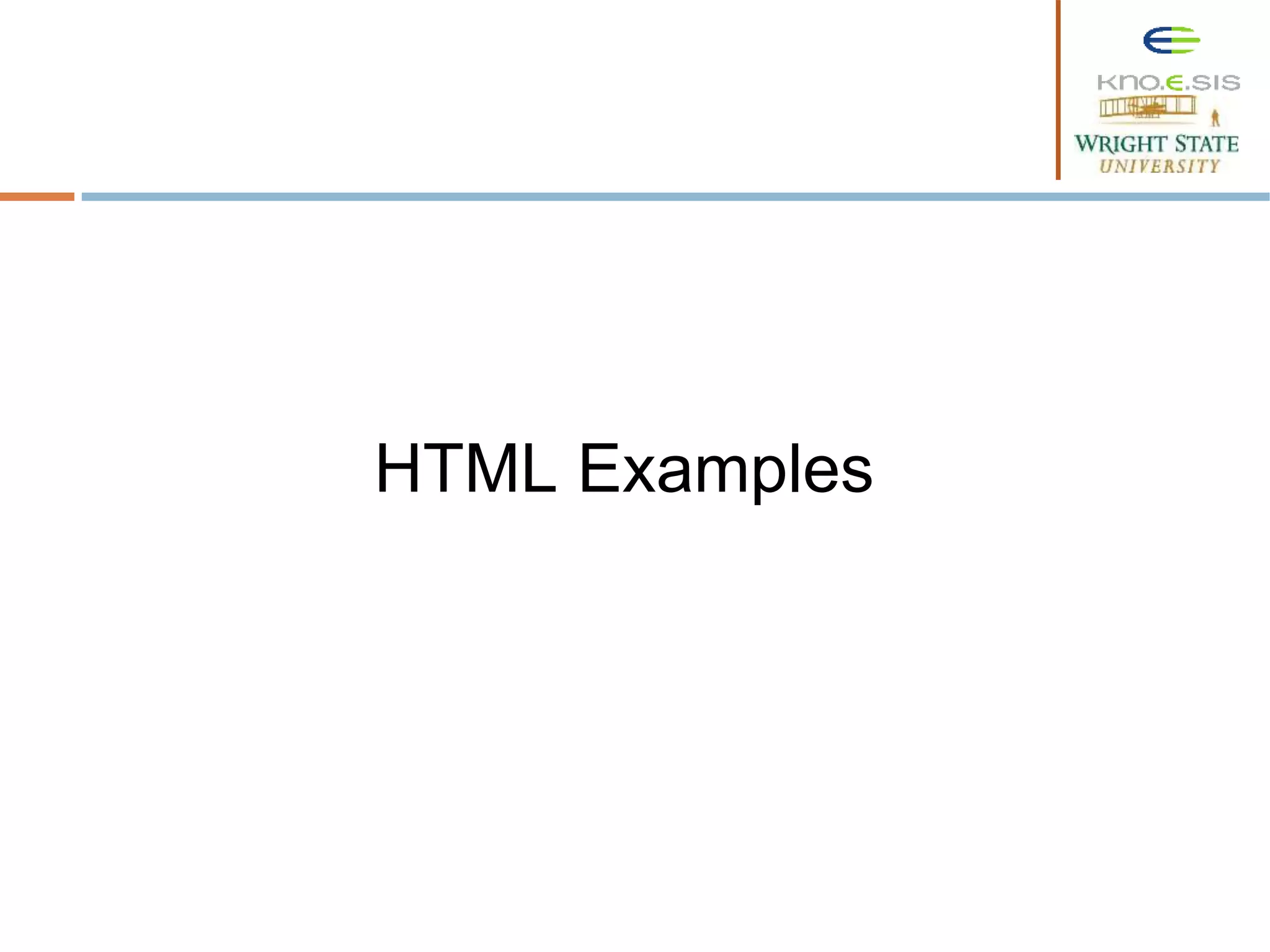 HTML Examples
 