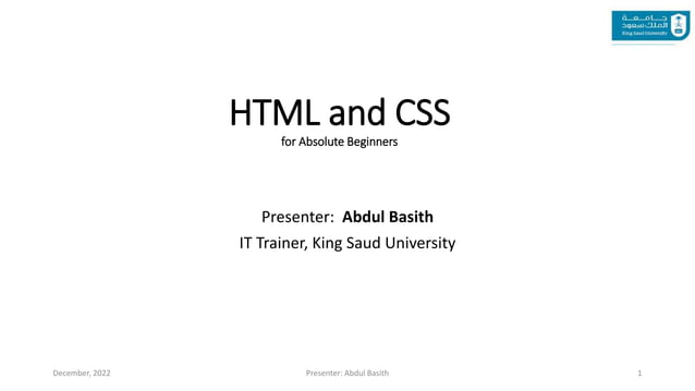 HTML and CSS Week 1 Lecture 1.pptx