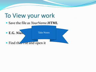 HTML an introduction | PPT | Free Download