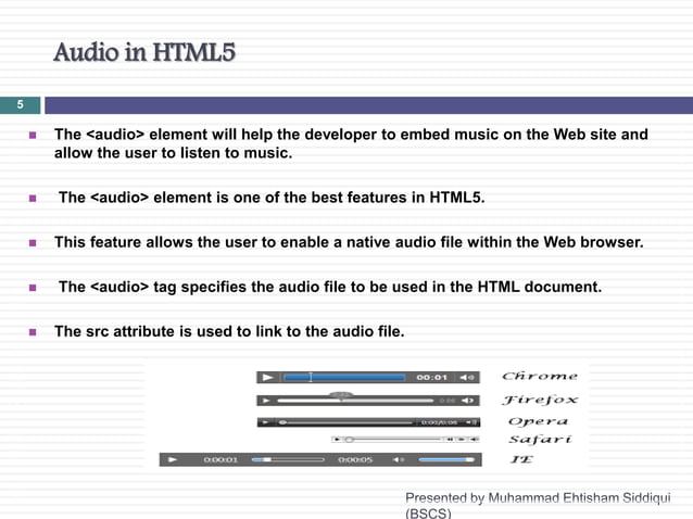 Html audio video | PPTX | Web Design and HTML | Internet