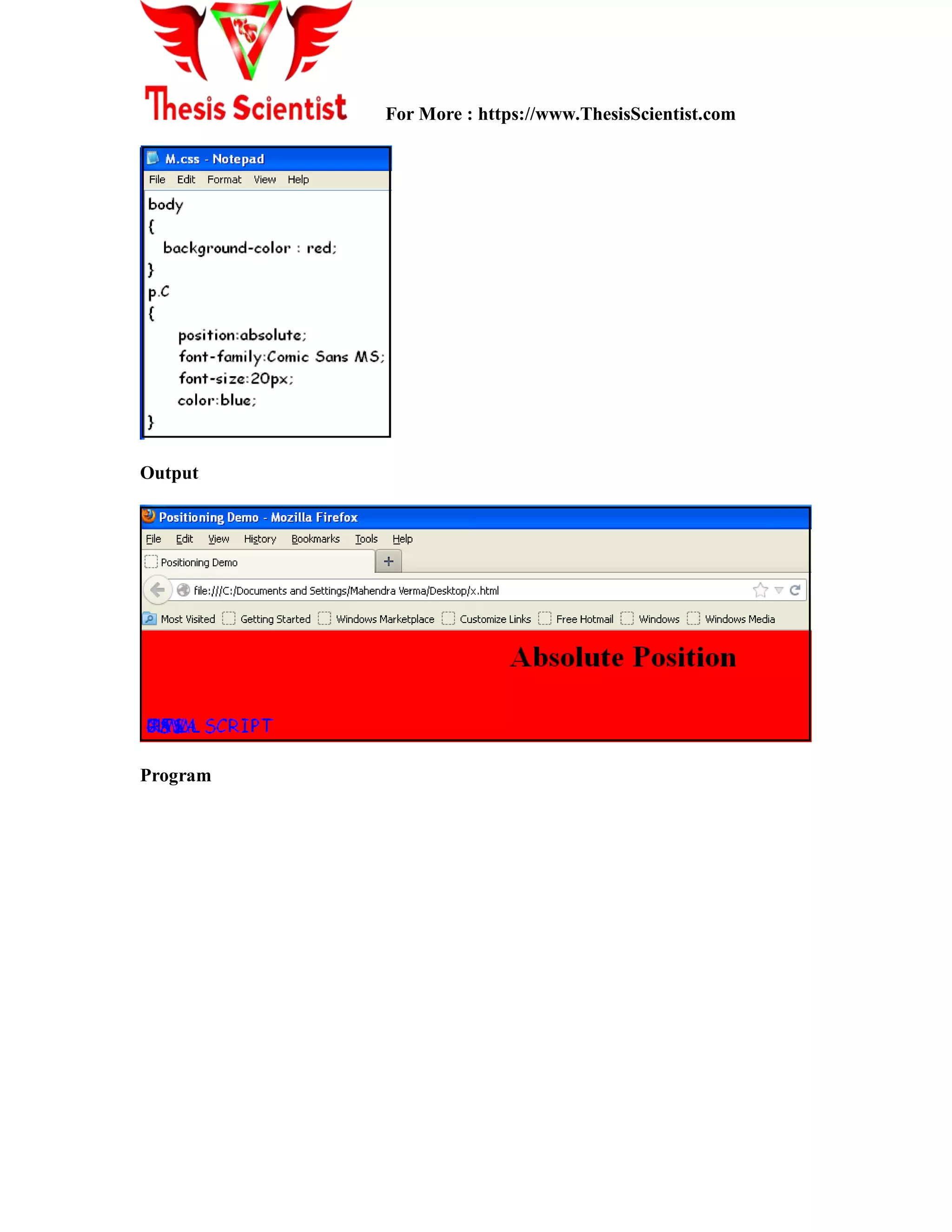 For More : https://www.ThesisScientist.com
Output
Program
 