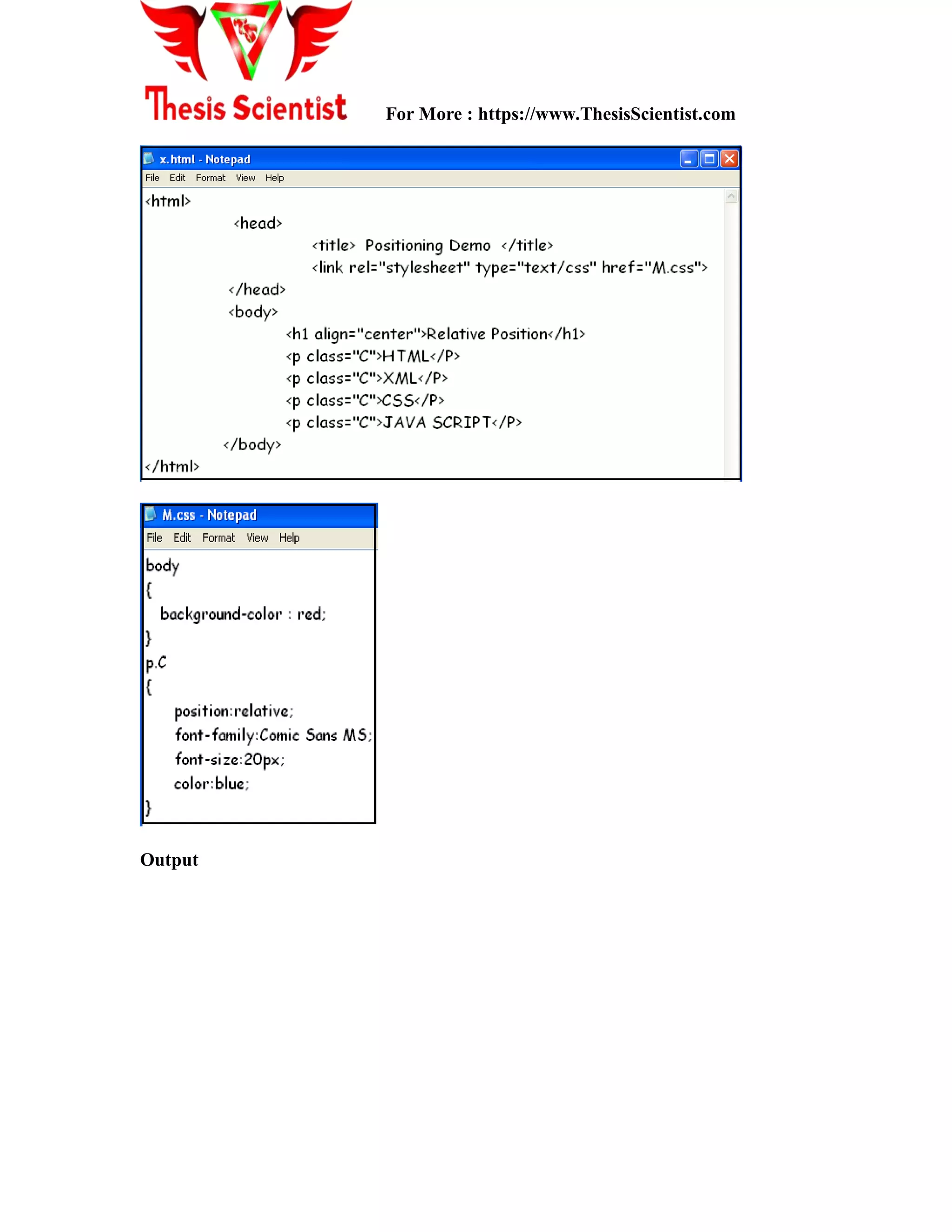 For More : https://www.ThesisScientist.com
Output
 