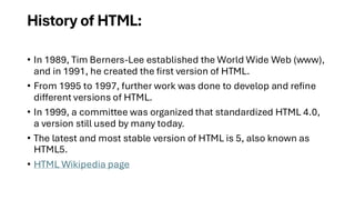 Hyper Text Markup Language HTML Unit I.pdf