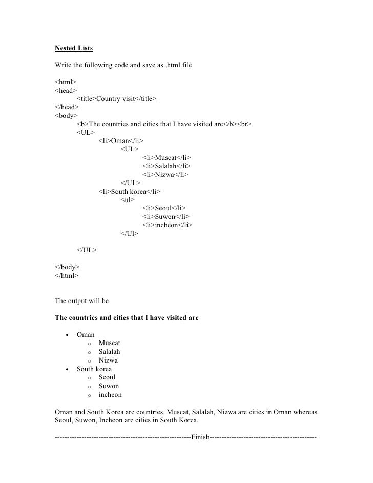 Html basics 4 anchor list