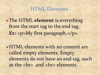 HTML (Web) basics for a beginner | PPTX