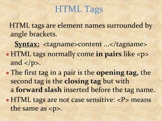 HTML (Web) basics for a beginner | PPT