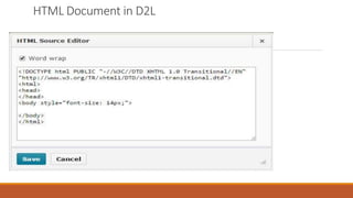 HTML Document in D2L
 
