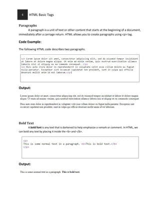 HTML Basic Tags PDF by CodeHim | PDF