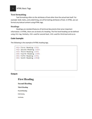 HTML Basic Tags PDF by CodeHim | PDF
