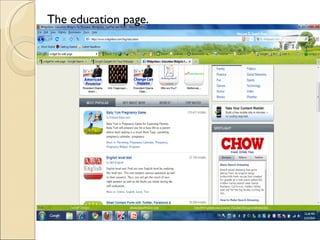 The education page.
 