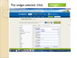 The widget selected. Click Get Widget
 