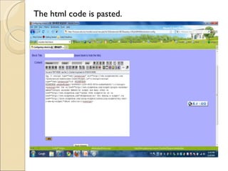 The html code is pasted.
 