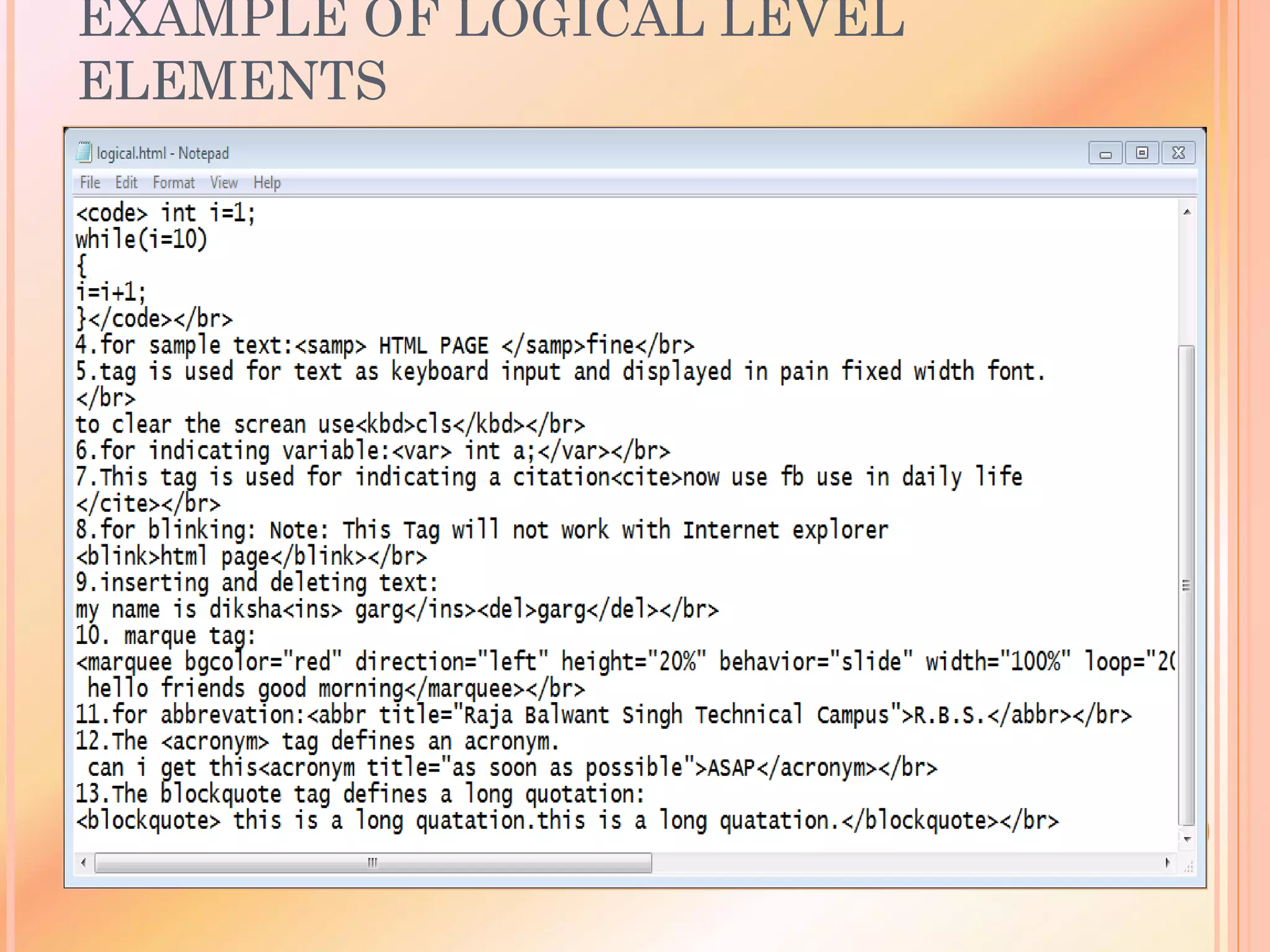 EXAMPLE OF LOGICAL LEVEL
ELEMENTS
25
 