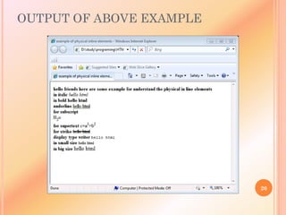 OUTPUT OF ABOVE EXAMPLE
20
 