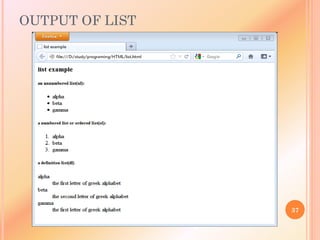 OUTPUT OF LIST
37
 