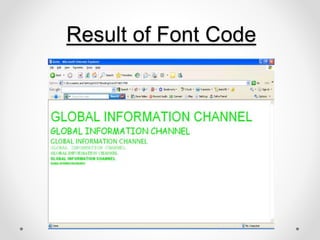 Result of Font Code
 