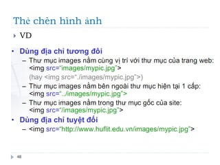 Thẻ chèn hình ảnh
48
 VD
 