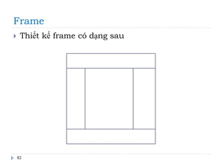 Frame
82
 Thiết kế frame có dạng sau
 