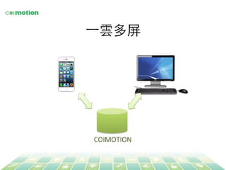 ⼀一雲多屏	
COIMOTION	
  
 