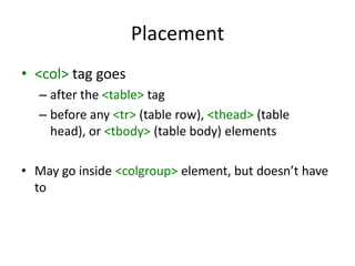 Html col tag jf | PPTX