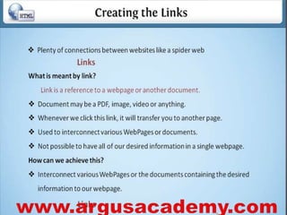 Html creating page link or hyperlink