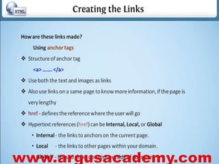 Html creating page link or hyperlink