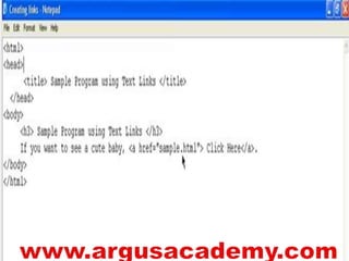 Html creating page link or hyperlink