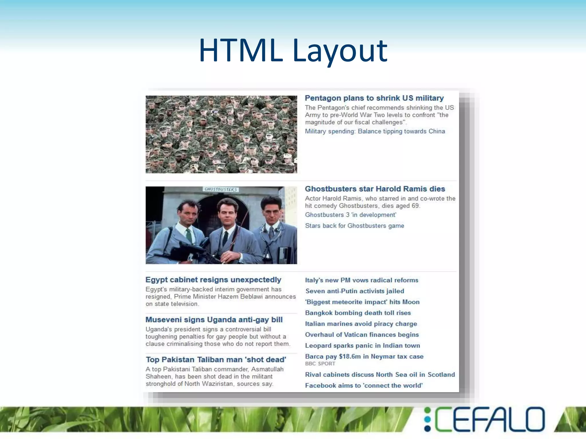 HTML Layout
 