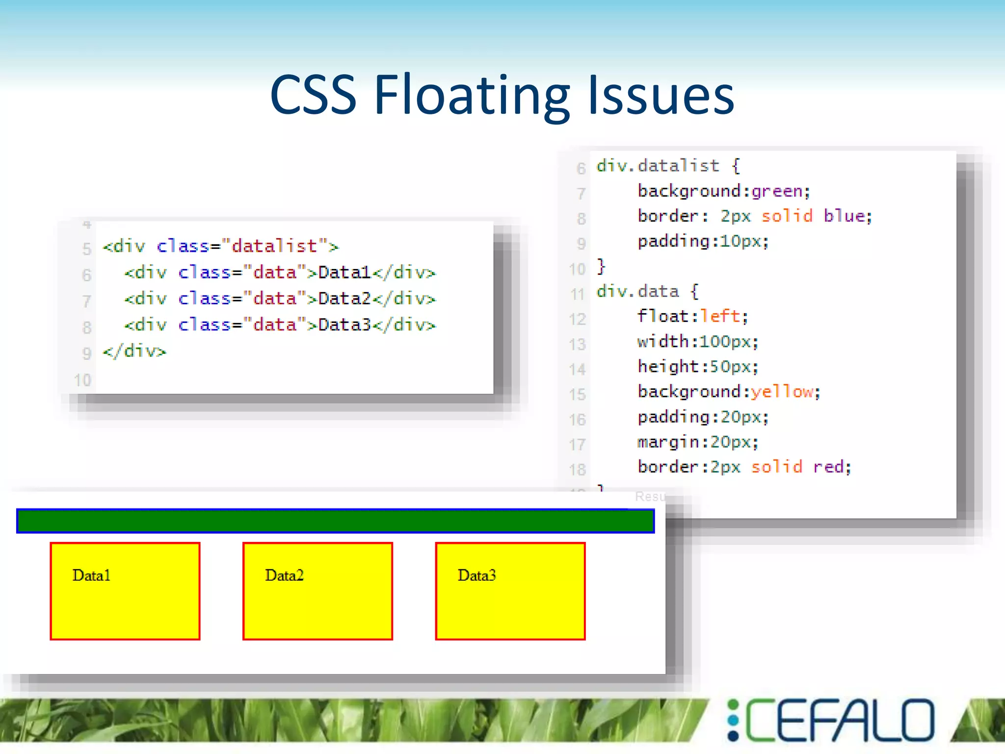 CSS Floating Issues
 