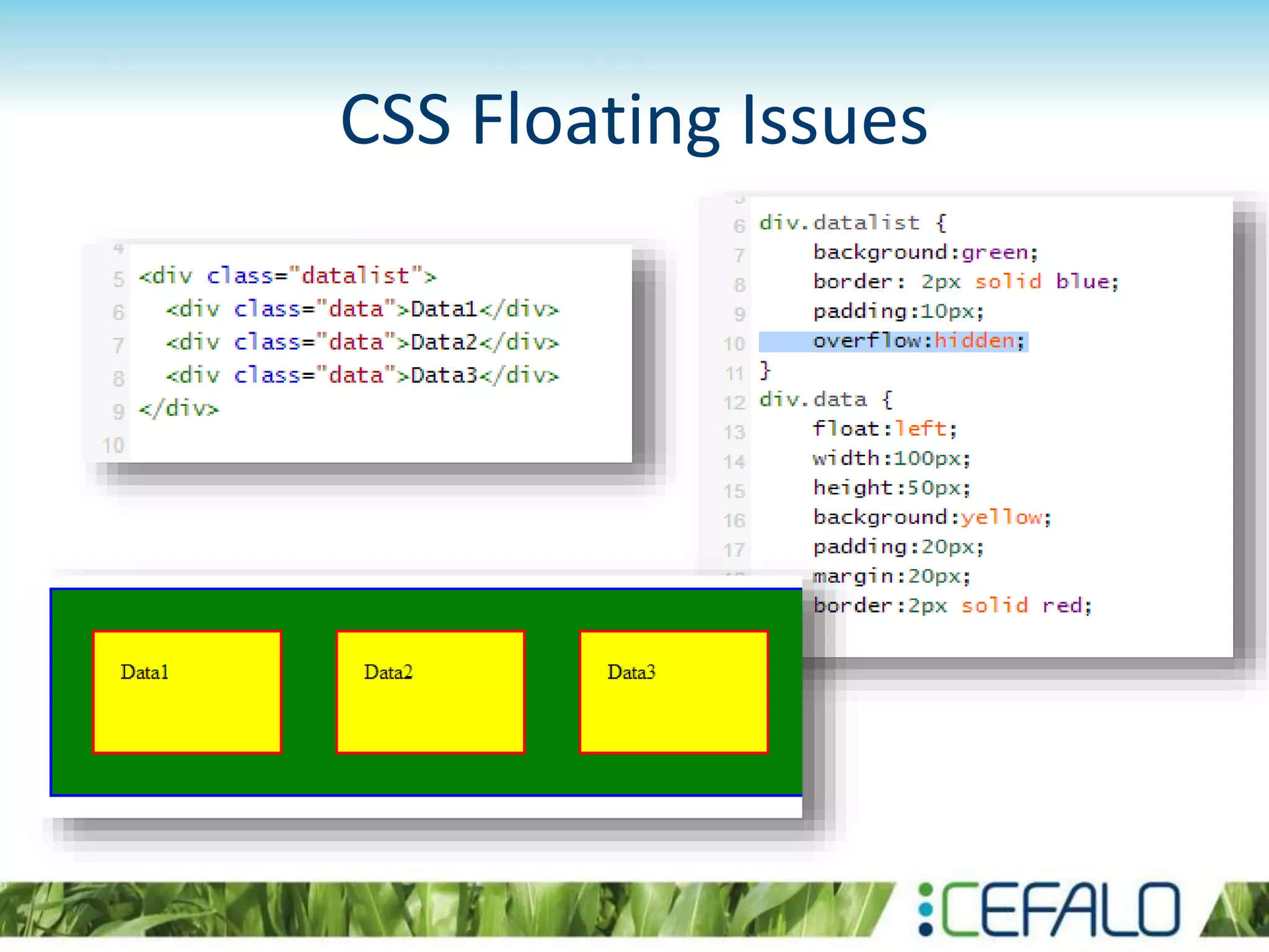 CSS Floating Issues
 