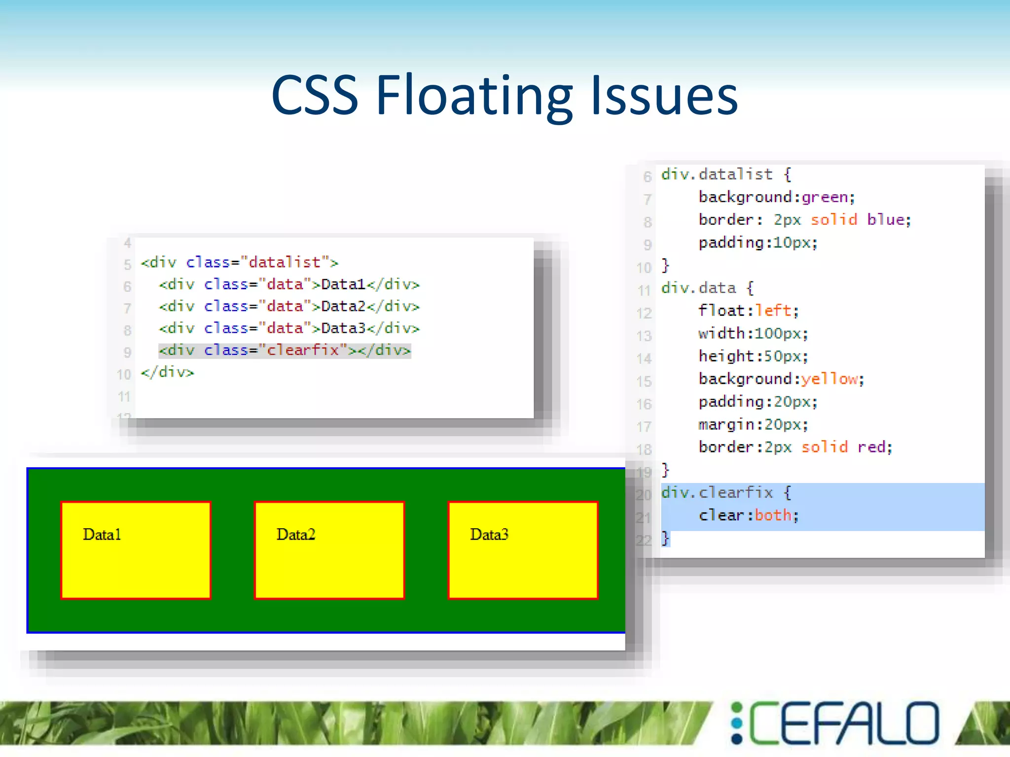 CSS Floating Issues
 