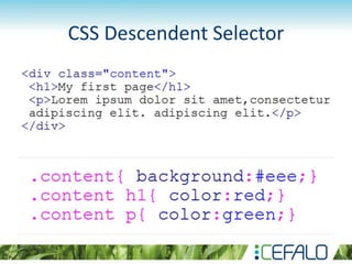 CSS Descendent Selector
 