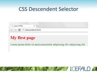 CSS Descendent Selector
 