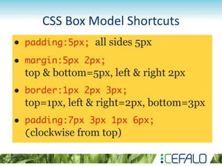 CSS Box Model Shortcuts
 