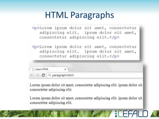 HTML Paragraphs
 