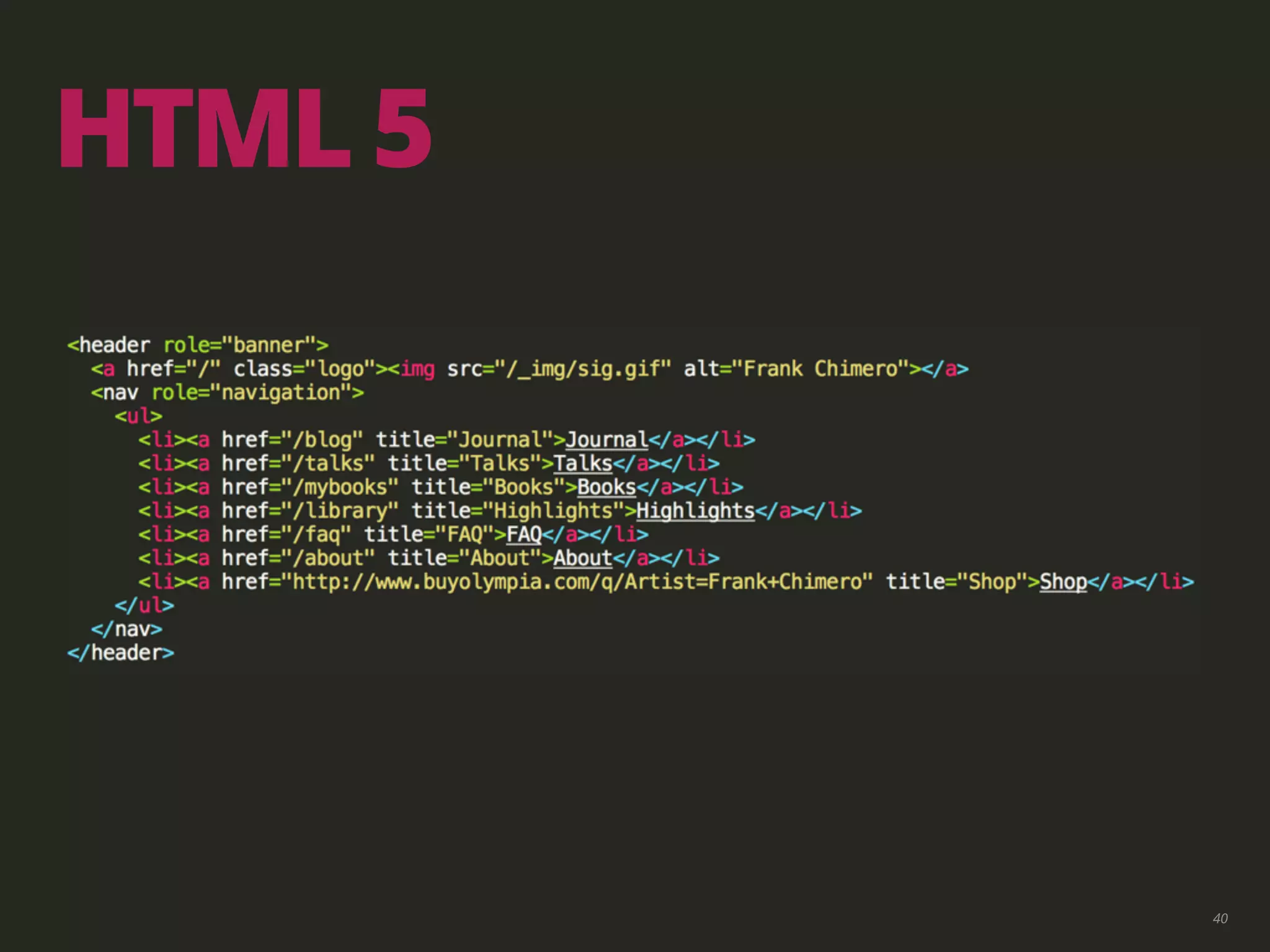 40 HTML 5 