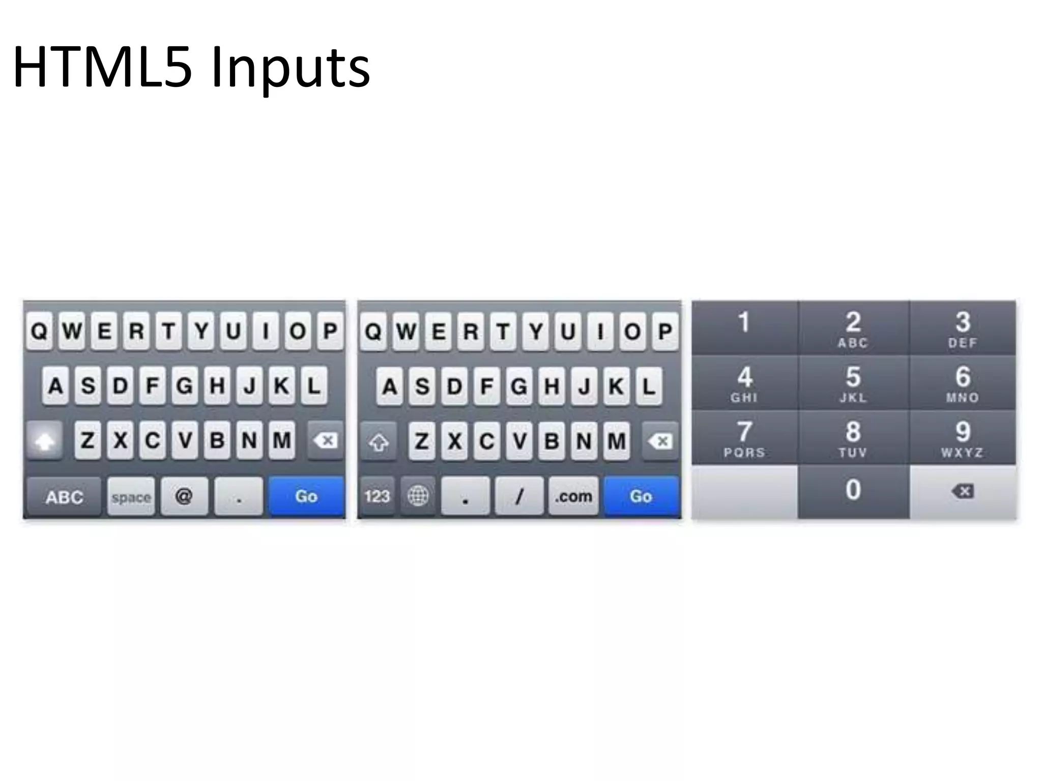 HTML5 Inputs
 