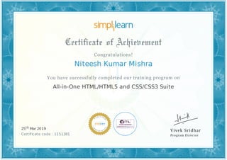 Html & CSS Certificate | PDF