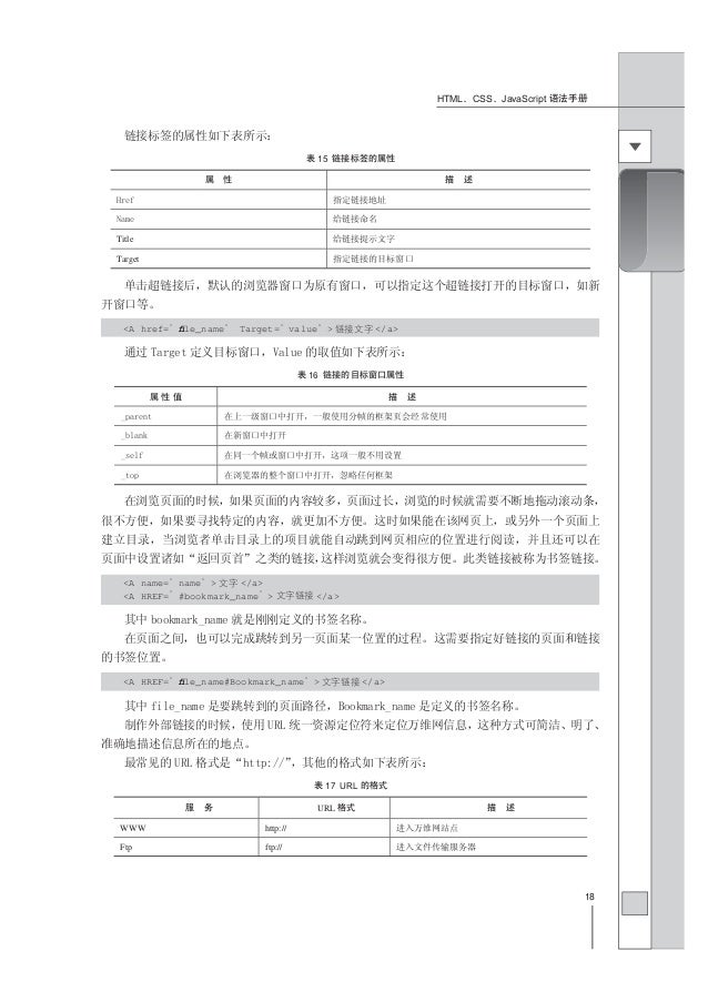 Html Css Javascript 语法手册