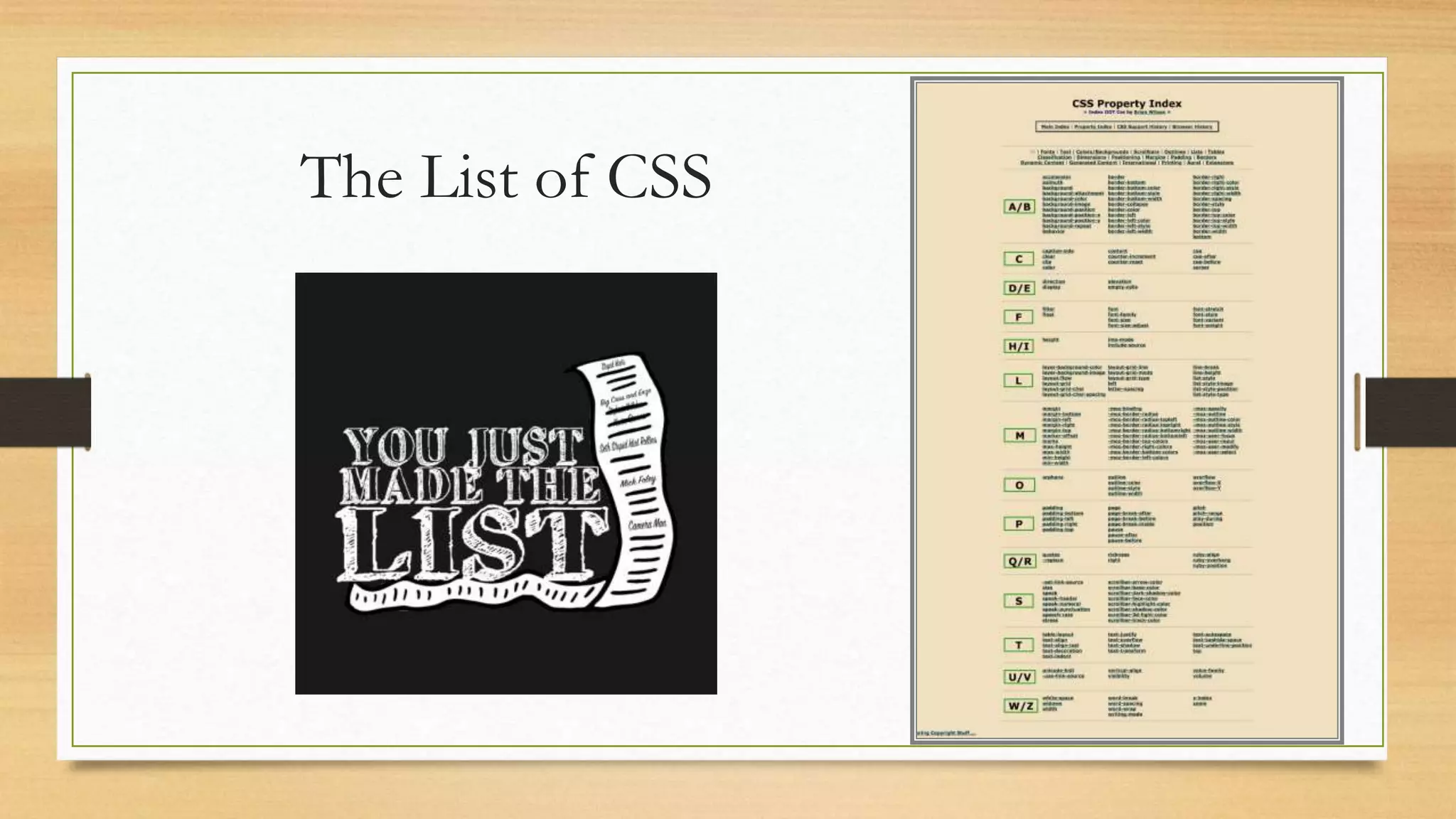The List of CSS
 