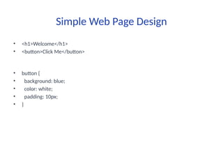 HTMl and css basic computing language presentation | PPTX