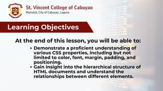 Comprehensive Guide to CSS Properties and HTML Document Structure | PDF