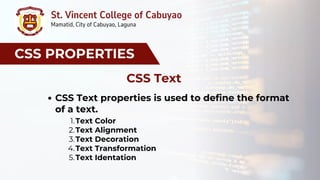 Comprehensive Guide to CSS Properties and HTML Document Structure | PDF