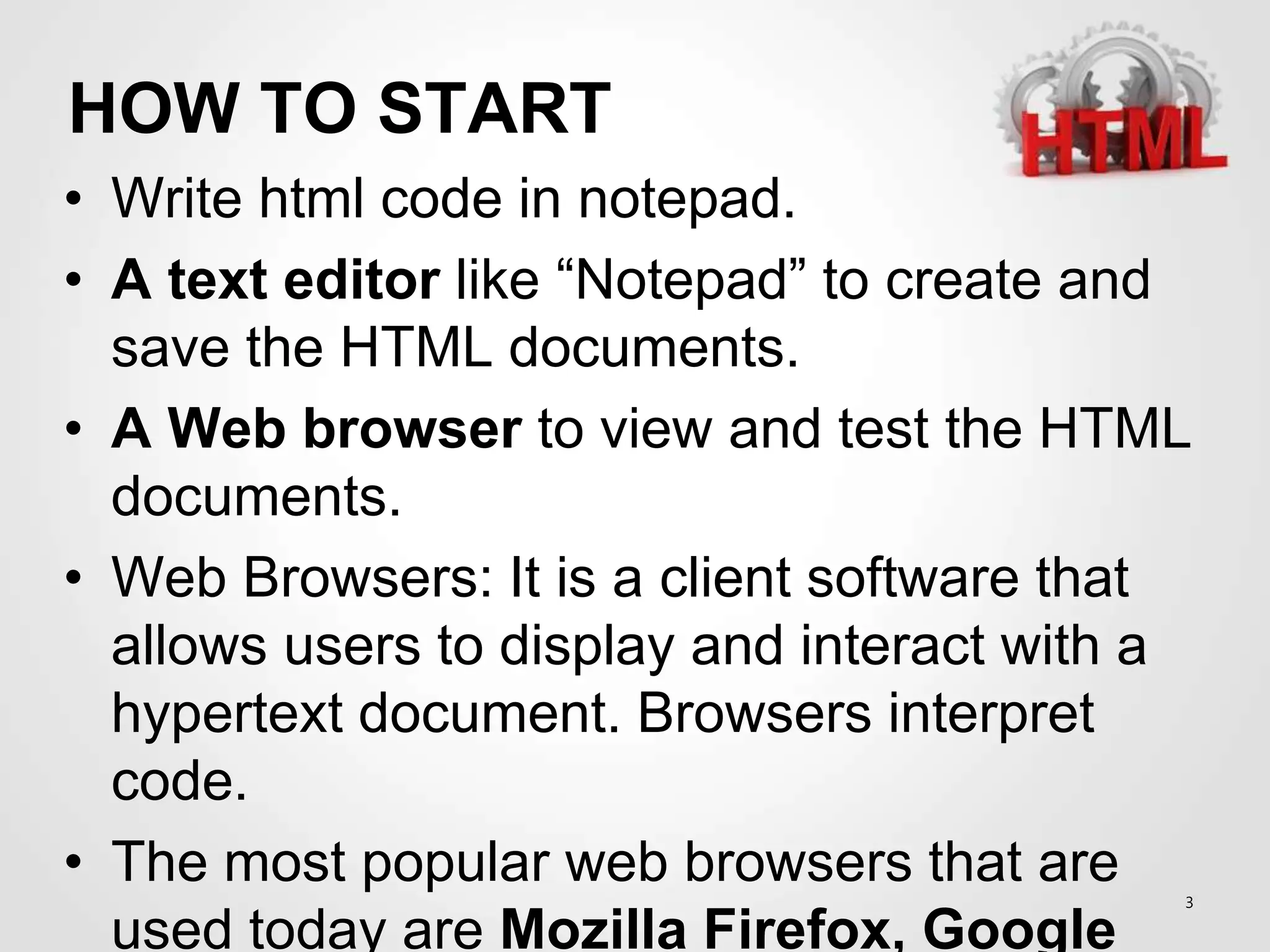 HYPER TEXT MARKUP LANGUAGE BASIC LESSONS | PPT